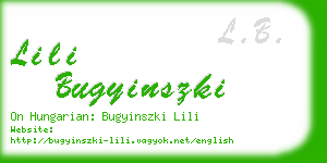 lili bugyinszki business card